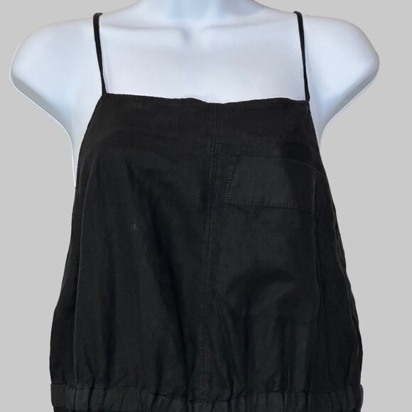 Everlane 100% Linen Shoestring Jumpsuit Black Women Small NWT Lagenlook Pockets - Picture 8 of 15